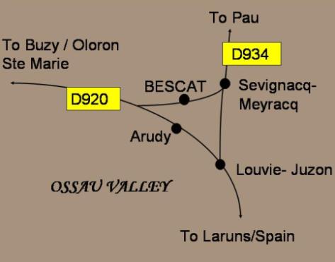plan d'acces valle d'ossau