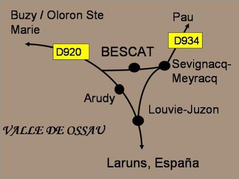 plan d'acces valle d'ossau